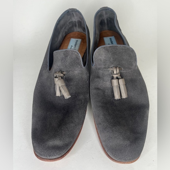 Modern Fiction Shoes Loafers Slip Ons Men Size 46 US 13 Gray Suede - Picture 5 of 16